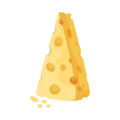 Slab of Cheese Ingredient For Lasagna Preparation Vector Illustration