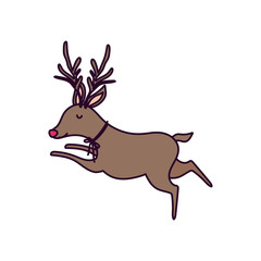 christmas reindeer with bow decoration icon