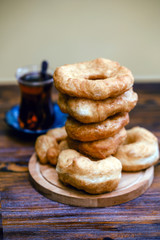 Bakery products from scalded dough in the form of rings of the different size