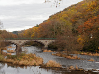 Fototapeta na wymiar Pont de Braynant sur la Sioule en aval de Châteauneuf-les-Bains dans le Puy-de-Dôme en Auvergne