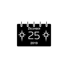 Christmas calendar vector icon. filled flat sign for mobile concept and web design. 25 december christmas eve glyph icon. Symbol, logo illustration. Vector graphics.