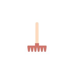 Rake creative icon. flat simple illustration. From gardening icons collection. Isolated Rake sign on white background