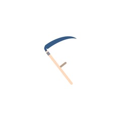 Scythe creative icon. flat simple illustration. From gardening icons collection. Isolated Scythe sign on white background