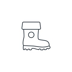 Rubber boots creative icon. line simple illustration. From gardening icons collection. Isolated Rubber boots sign on white background
