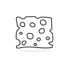 doodle cheese icon, natural food, vector illustration