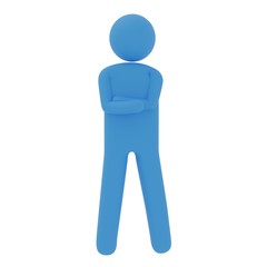 腕を組むピクトグラム3DCGの画像