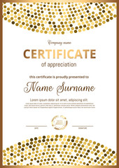Certificate, Diploma of landscape orientation. luxury premium design.