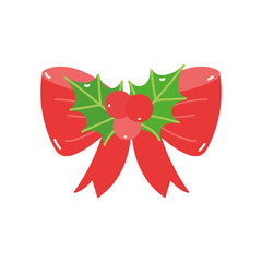 merry christmas holly berry bow ornament decoration © Stockgiu