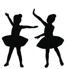 vector, isolated, silhouette of a ballerina girl child dancing ballet © zolotons