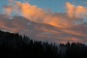 Fototapeta na wymiar Autumn sunset in Dolomites, Alps, Italy