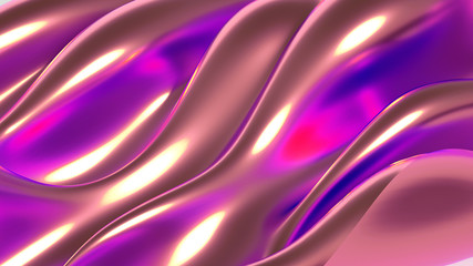 Luxury background with metal drapery fabric. 3d illustration, 3d rendering.