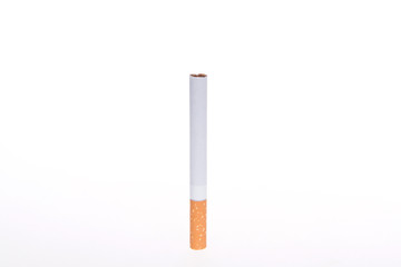 Dependence on tobacco smoking, cigarette on a white background,