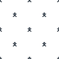 gingerbread man filled element background. Christmas theme, with dots seamless pattern. Simple and modern gingerbread man creative wallpaper.