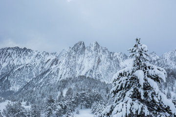 Winter in Aigüestortes and Sant Maurici National Park, Pyrenees, Spain