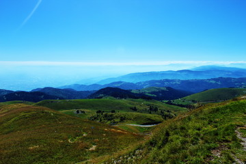 Fototapeta na wymiar wonderful mountain view and horizon view by Monte Grappa, Italy