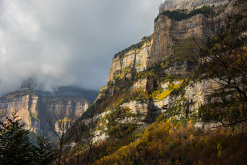 Autumn sunrise in Ordesa and Monte Perdido National Park, Pyrenees, Spain