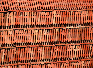 Background made of complex clay tiles