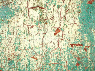 Part of a green cracked wall as a background