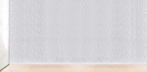 Fototapeta premium bright empty interior design, stone wall. 3D illustration