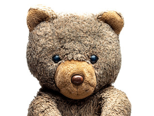Alter Teddy aus der Kindheit isoliert