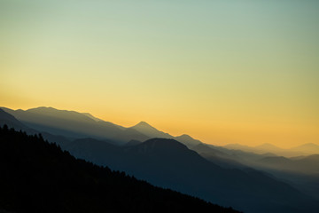 Sunrise in Berguedà mountains, Barcelona, Pyrenees, Spain
