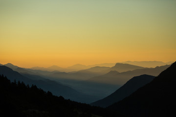 Sunrise in Berguedà mountains, Barcelona, Pyrenees, Spain