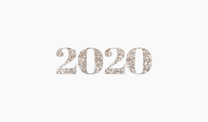 Happy new year 2020. Gold glitter background. 