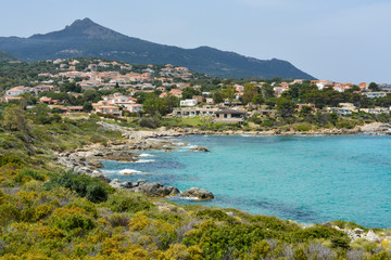 Fototapeta na wymiar Guardiola, Ile Rousse, Monticello. Mediterranean sea, Corsica, France