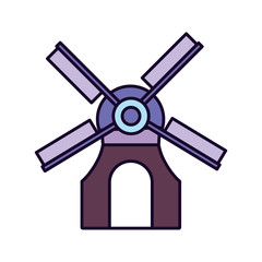 classic barn windmill icon on white background