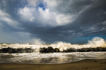 Stormy morning on the seaside