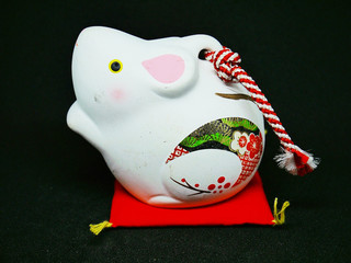Chinese Zodiac Sign Year of RAT, pig,Happy Chinese New Year 2020 year of the rat (Side view)