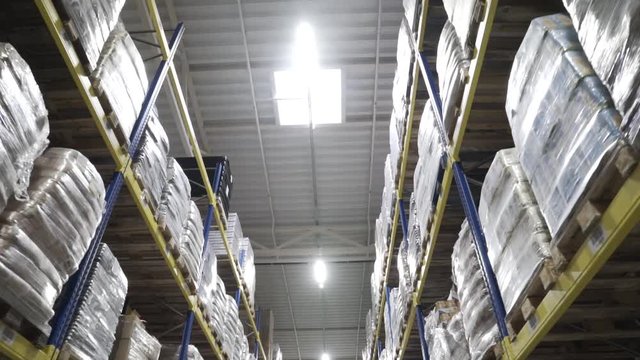 Warehouse interior of storage, racks, shelves 