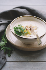 Creamy Fish Soup with Potatoes. Cullen skinkscottish traditional soup
