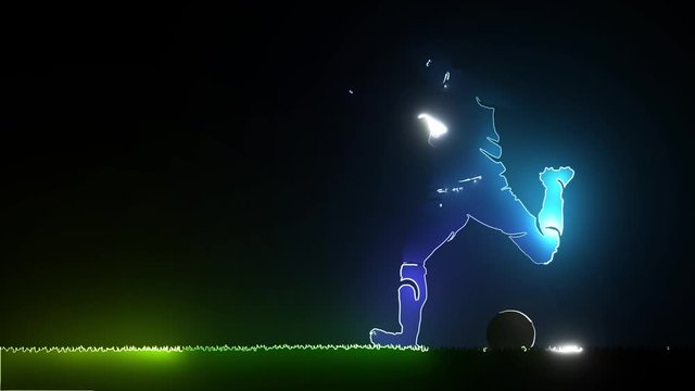 football soccer player silhouette with ball isolated