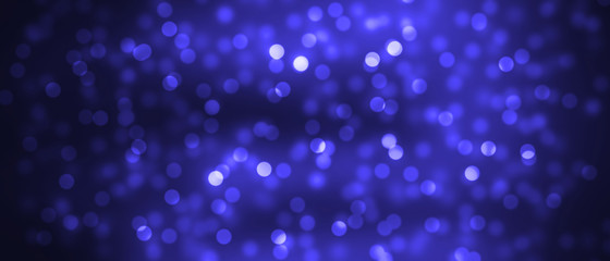 Beautiful blue bokeh background. Bright light effect. Glowing particles on a colored background. 