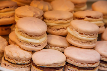 Pile of pink macaroons