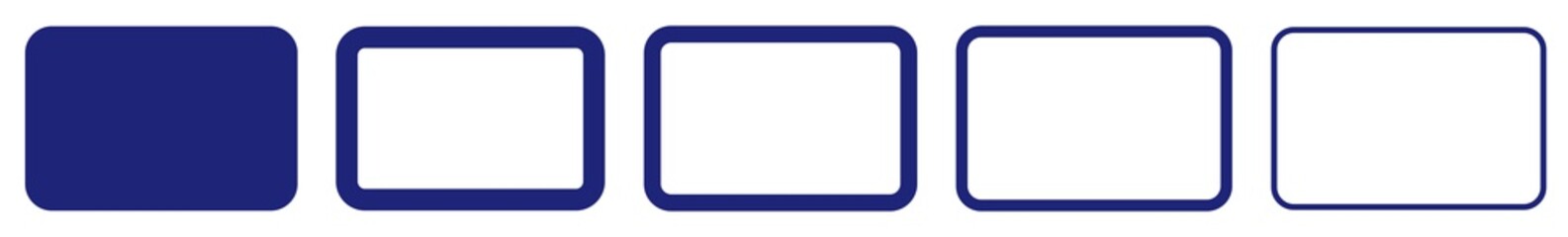 Obraz premium Rectangle Icon Blue | Rounded Rectangles | Blank Box Symbol | Empty Frame Logo | Button Sign | Isolated | Variations