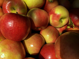 Many apples as background