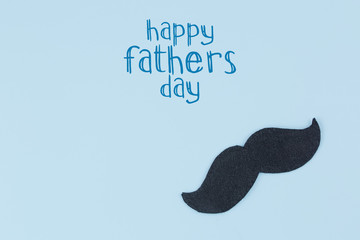 mustache black on blue background