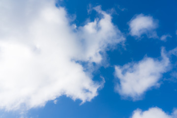 Blue sky with group of tiny clouds. Panorama background
