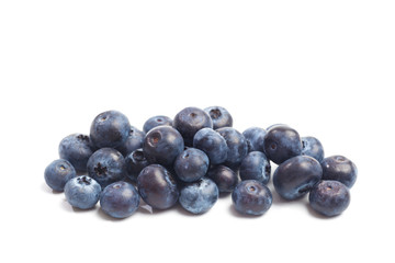 Blueberries isolated on white background.