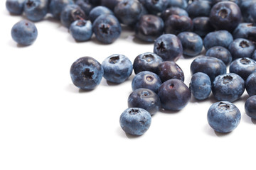 Blueberries isolated on white background.