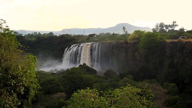 Blue Nile Falls, in Ethiopia, just before sunset