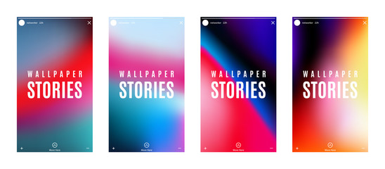 stories for social media, set of trendy design wallpapers for web networks isolated on white background. stock vector illustration