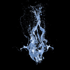 Obraz premium Splash fluid. 3d illustration, 3d rendering.
