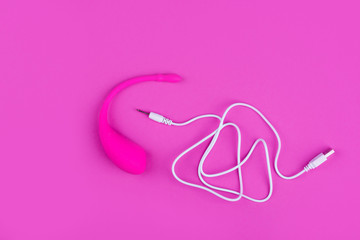 Female vibrator lush lovense on pink background