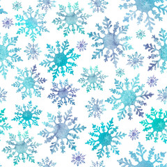 Seamless watercolor pattern on paper texture. Christmas background