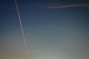 contrails in the sky