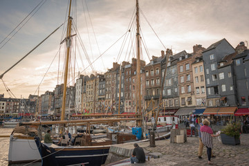 The streets of the port city of France Honfleur