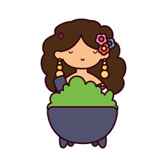 Isolated mexican woman vector design